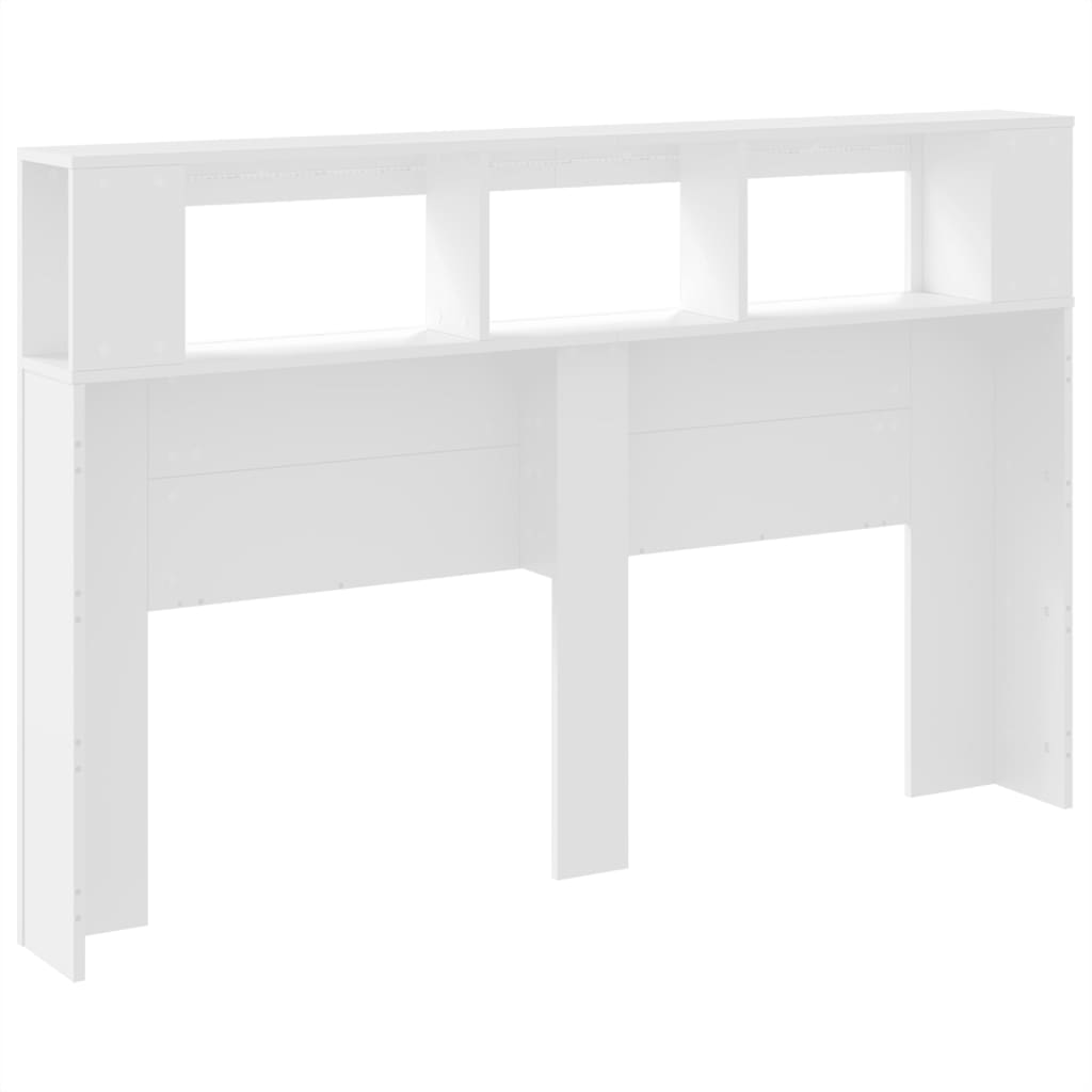 vidaXL Tête de lit à LED blanc 160x18,5x103,5 cm bois d'ingénierie