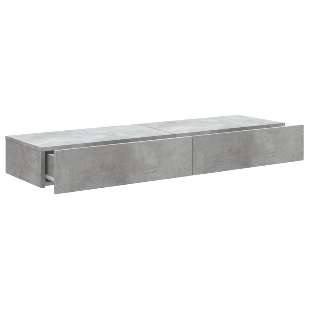 vidaXL Meubles TV avec lumières LED 2 pcs gris béton 60x35x15,5 cm