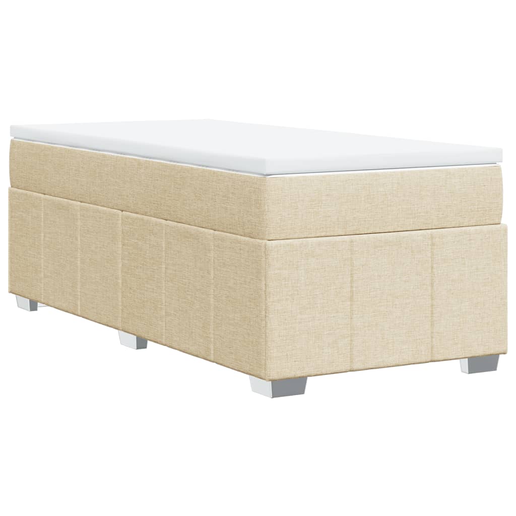 vidaXL Sommier à lattes de lit avec matelas Crème 80x200 cm Tissu