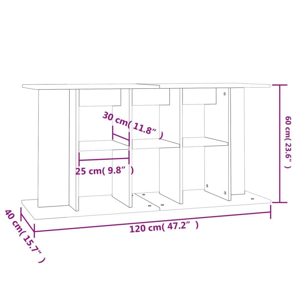 vidaXL Support d'aquarium chêne sonoma 120x40x60cm bois d'ingénierie