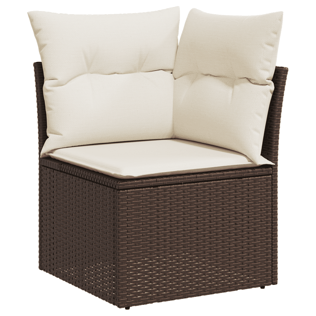 vidaXL Salon de jardin avec coussins 6 pcs marron résine tressée