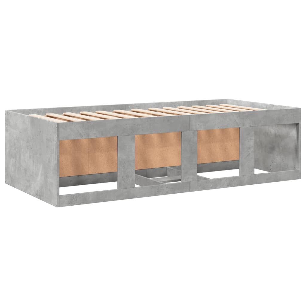 vidaXL Lit de jour et tiroirs gris béton 100x200 cm bois d'ingénierie