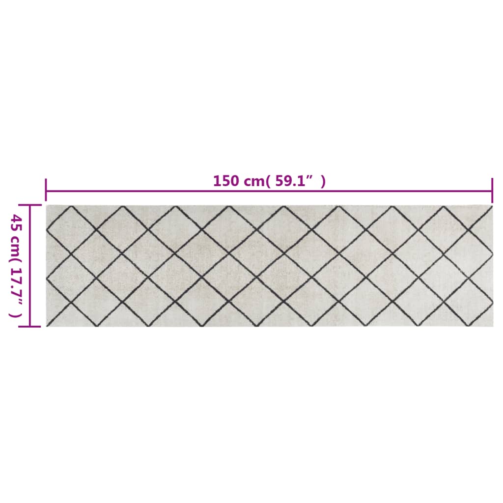 vidaXL Tapis de cuisine lavable impression carrée 45x150 cm velours