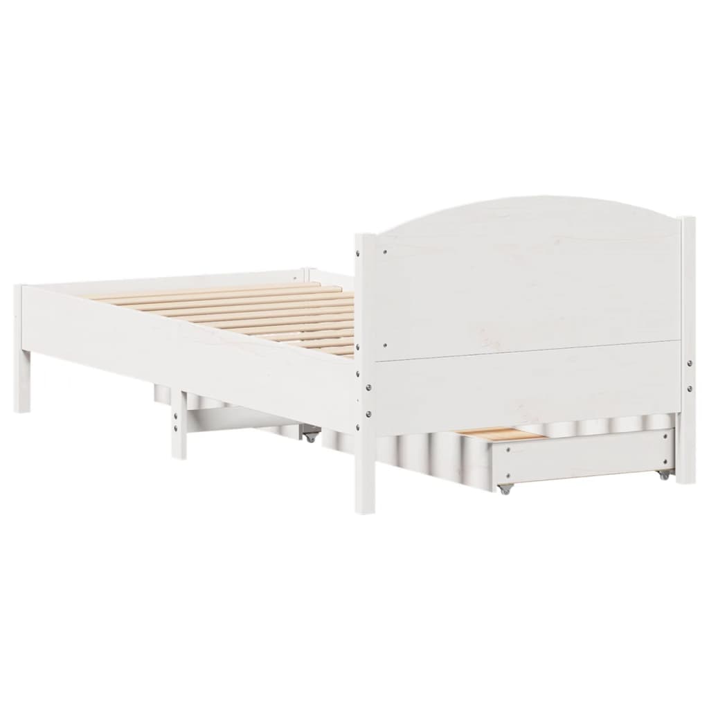 vidaXL Cadre de lit sans matelas blanc 90x200 cm bois de pin massif