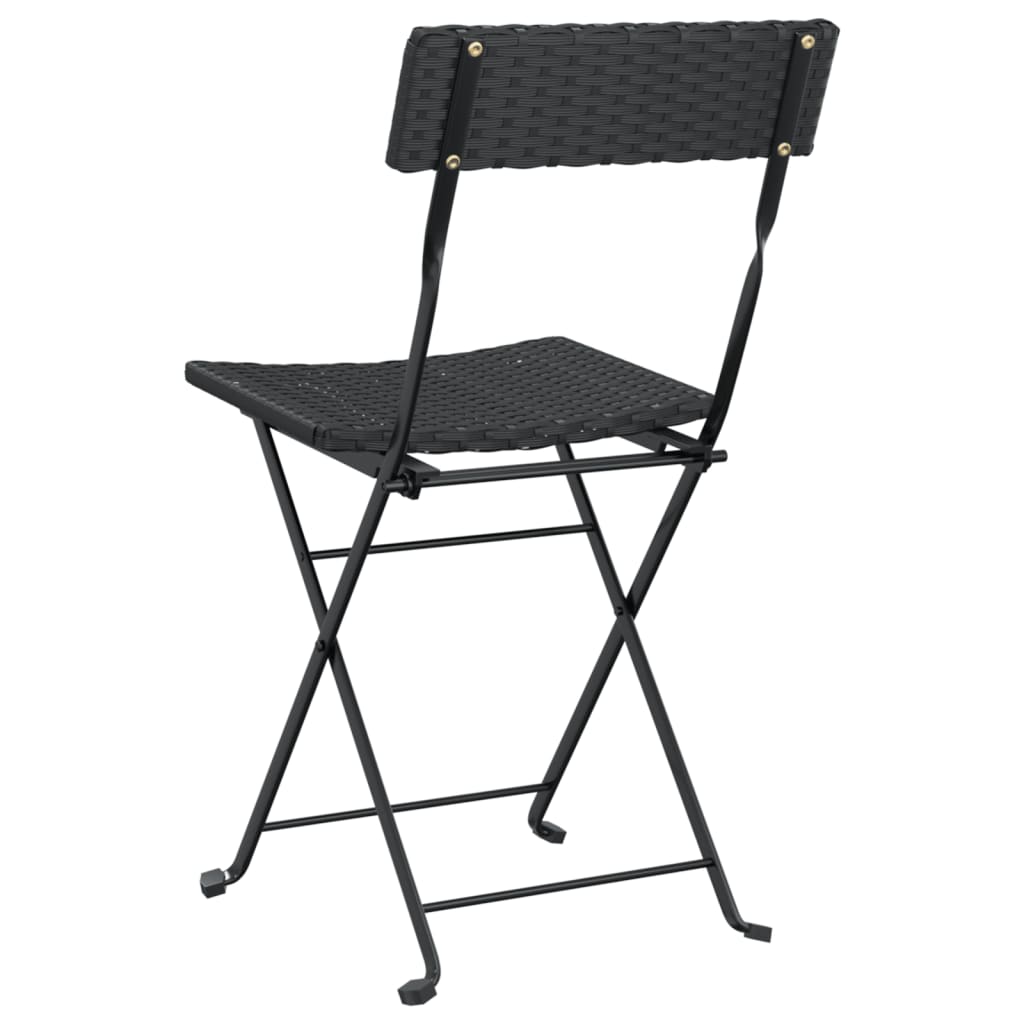 vidaXL Chaises de bistrot pliantes lot de 8 Noir Résine tressée acier