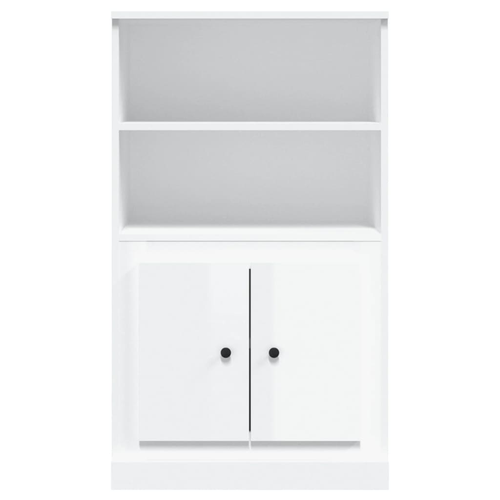 vidaXL Buffet haut blanc brillant 60x35,5x103,5 cm bois d'ingénierie