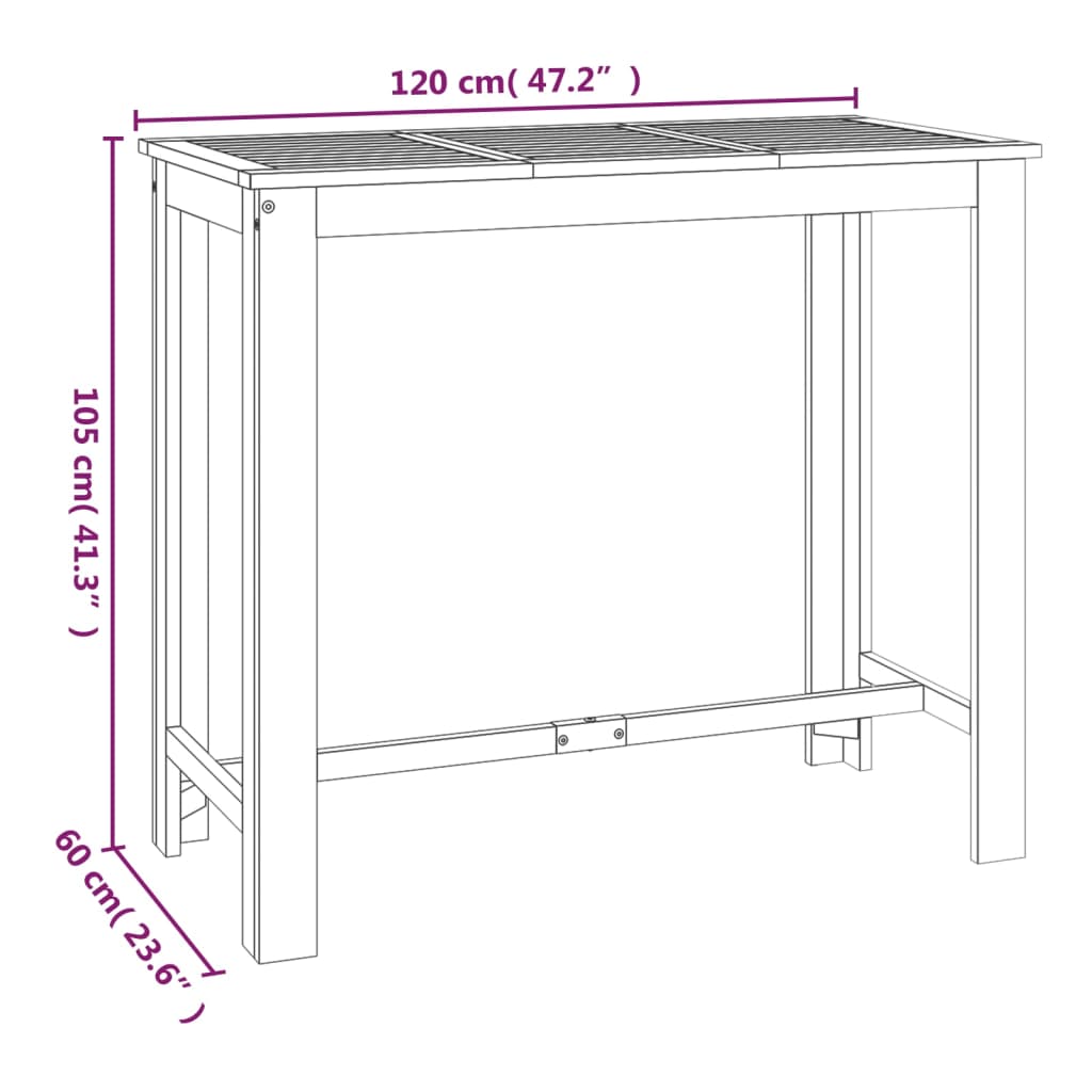 vidaXL Ensemble de bar de jardin 7 pcs bois d'acacia solide