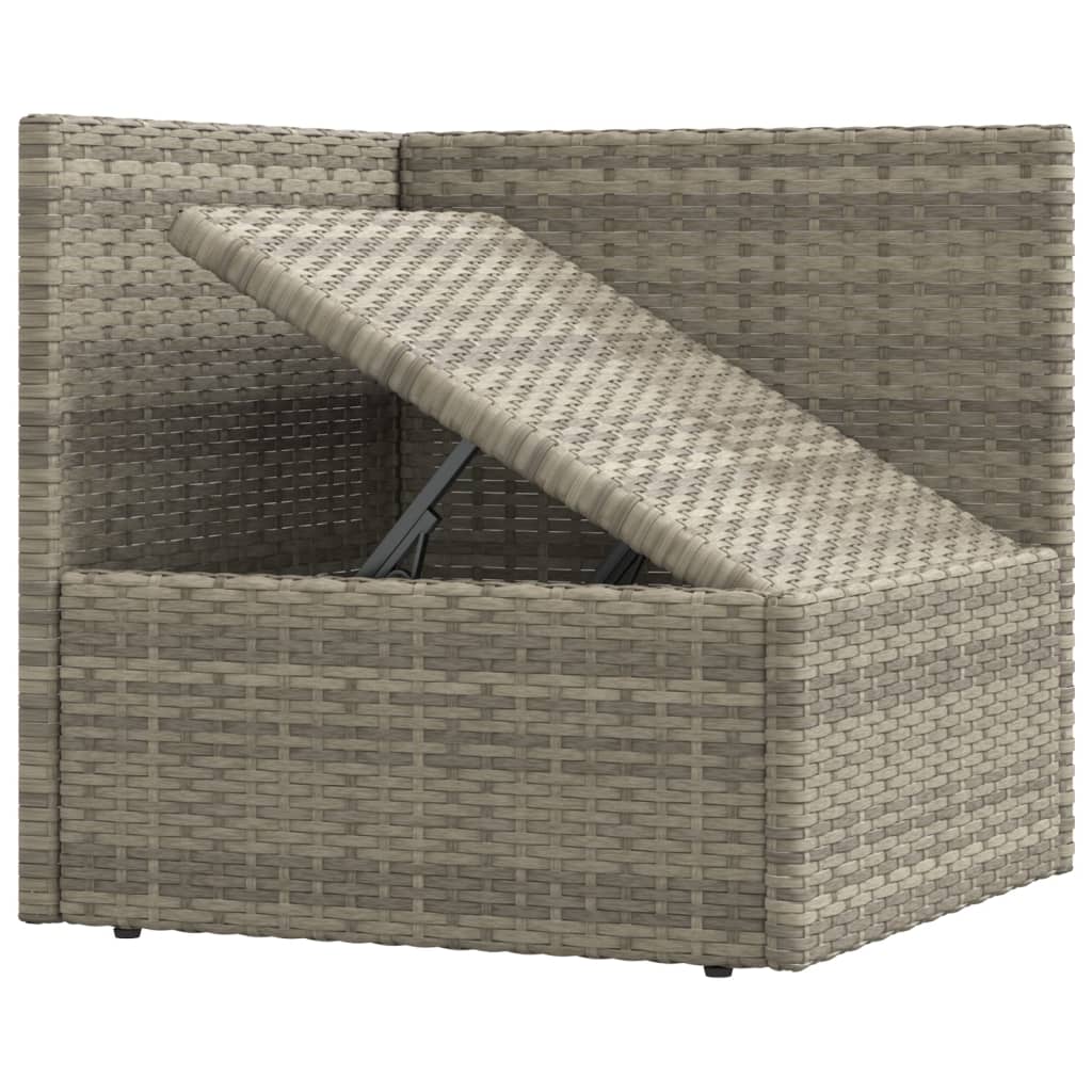 vidaXL Salon de jardin 9 pcs avec coussins Gris Résine tressée