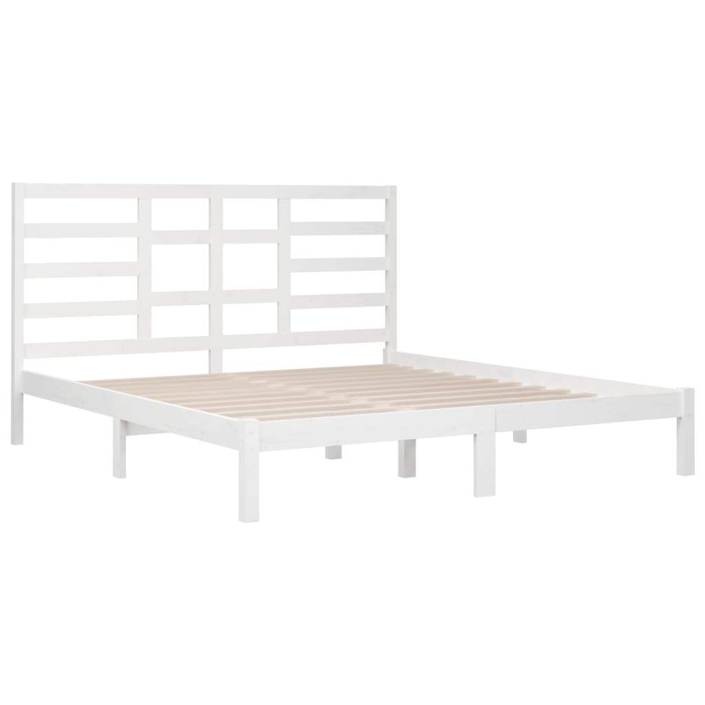 vidaXL Cadre de lit Blanc Bois massif 200x200 cm