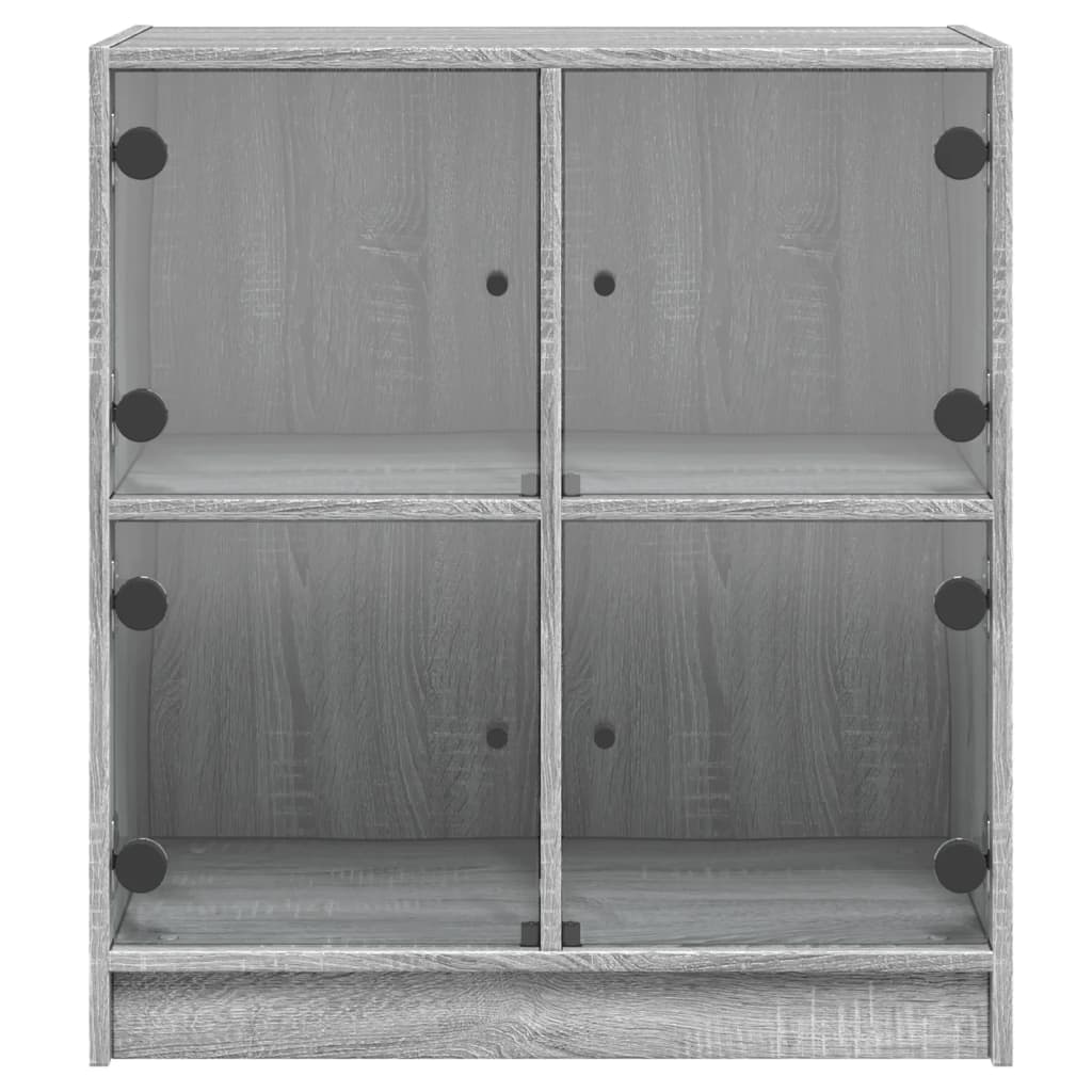 vidaXL Armoire latérale avec portes en verre sonoma gris 68x37x75,5 cm