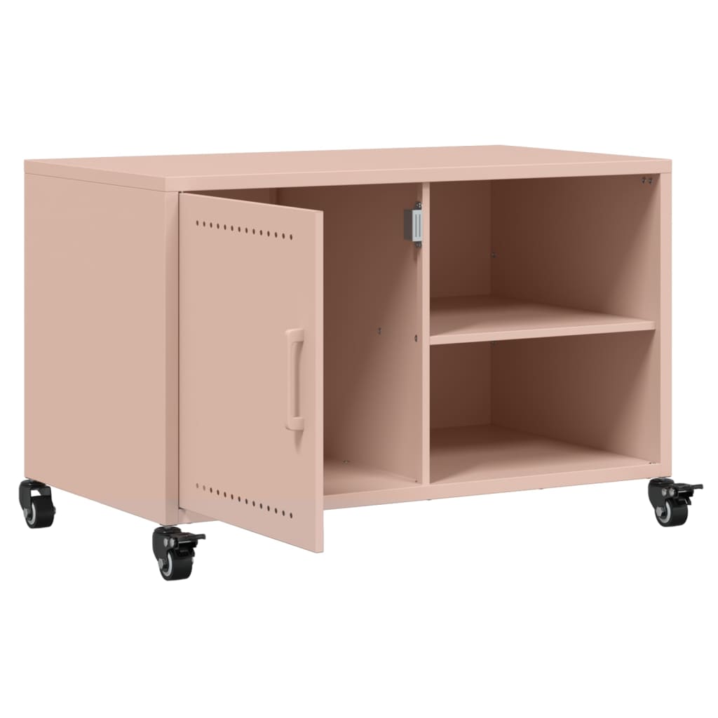 vidaXL Meuble TV rose 68x39x43,5 cm acier