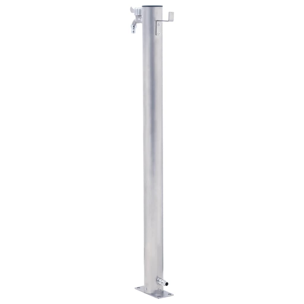 vidaXL Colonne à eau de jardin 100 cm acier inoxydable rond