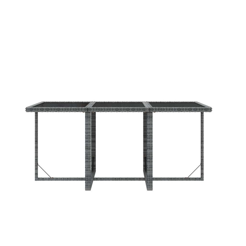 vidaXL Mobilier à dîner de jardin et coussins 7pcs Résine tressée Gris