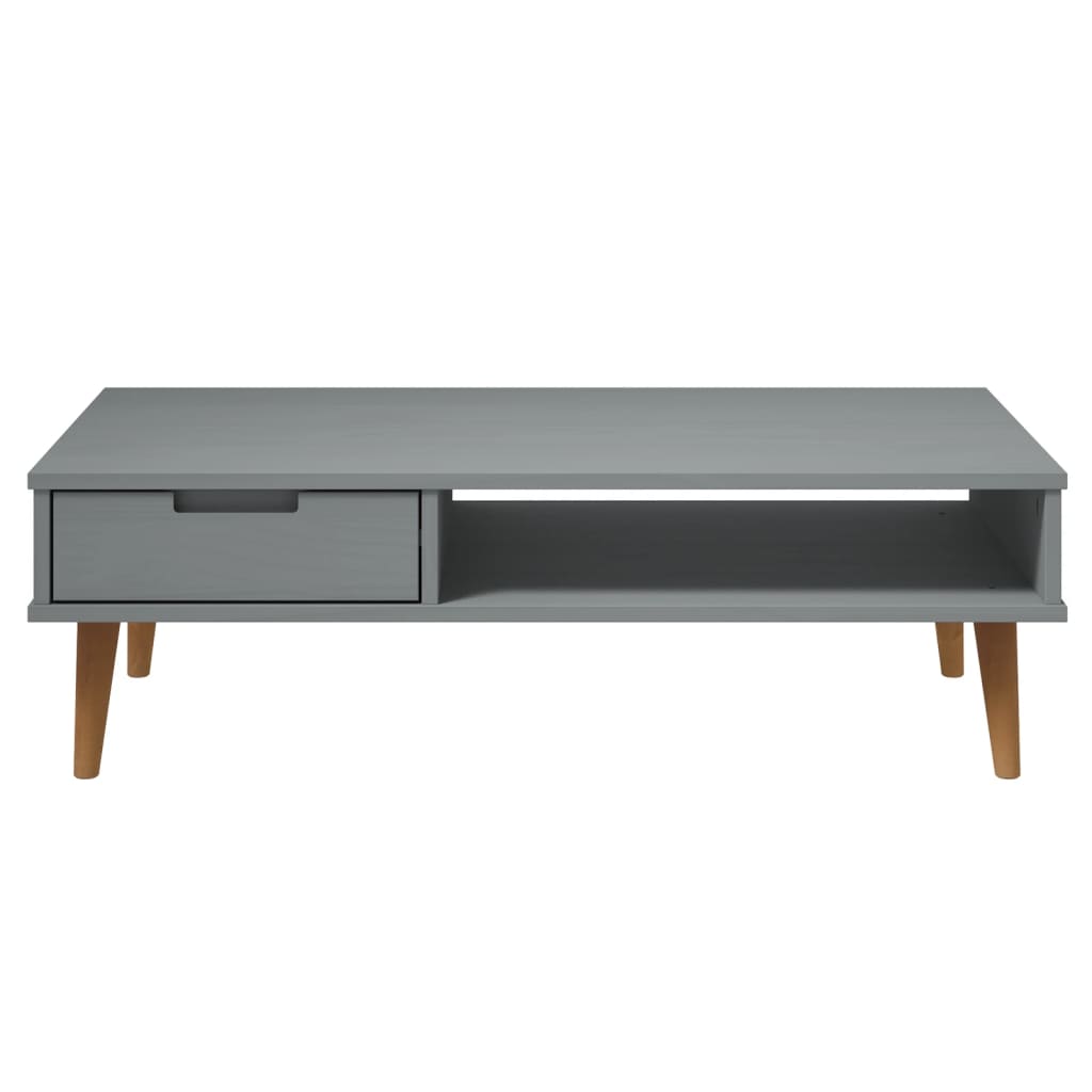 vidaXL Table basse MOLDE Gris 100x55x31 cm Bois de pin massif