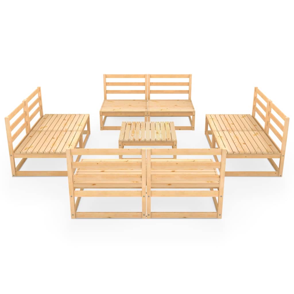 vidaXL Salon de jardin 9 pcs bois de pin massif