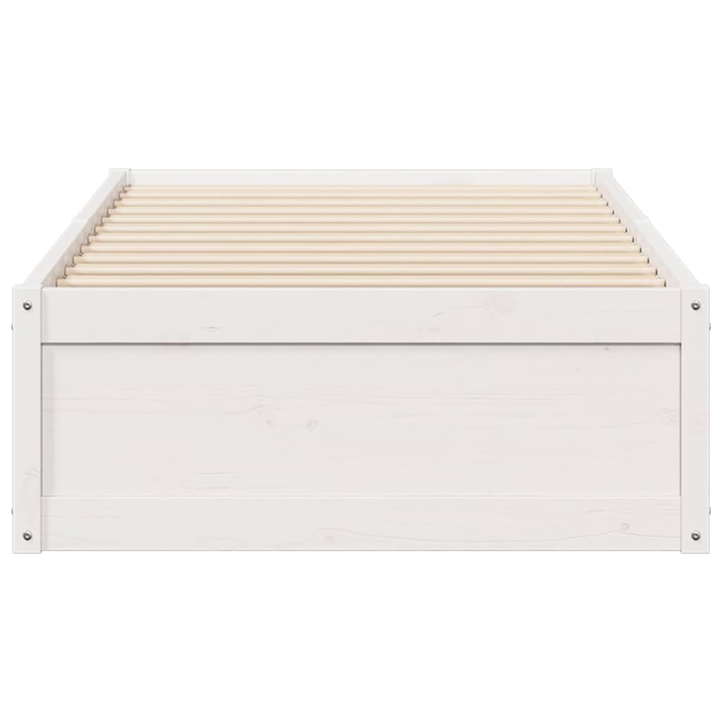 vidaXL Cadre de lit sans matelas blanc 75x190 cm bois de pin massif