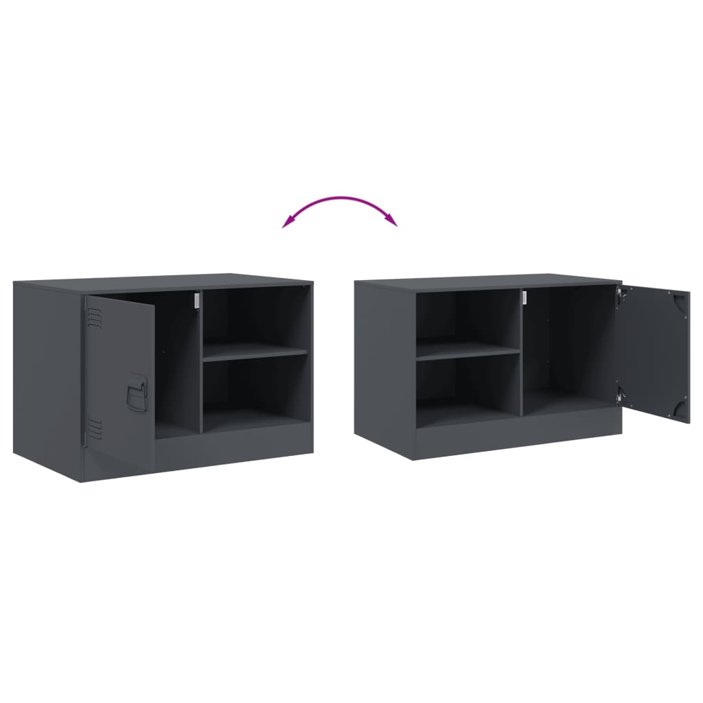 vidaXL Meubles TV 2 pcs anthracite 67x39x44 cm acier