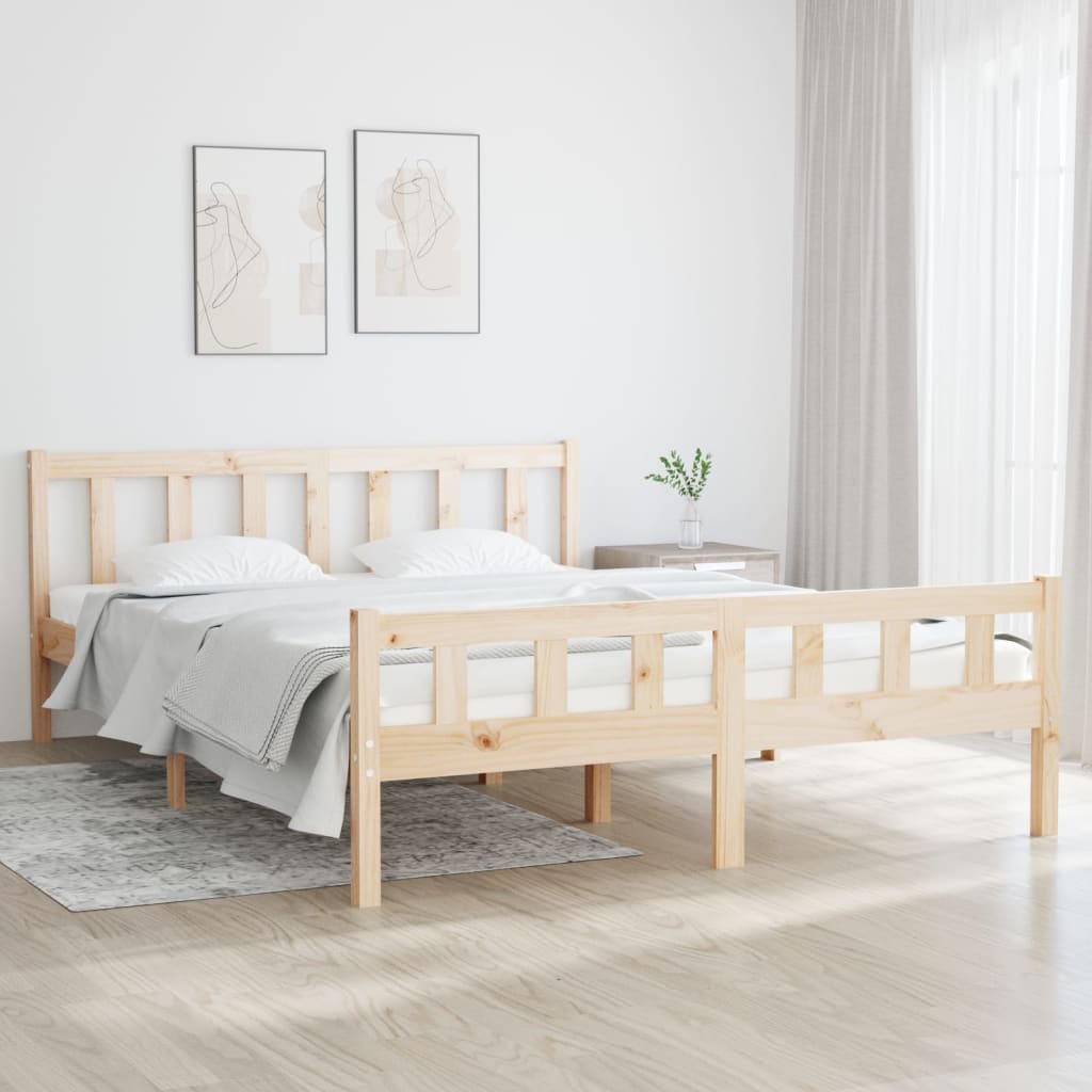 vidaXL Cadre de lit sans matelas bois massif 120x200 cm