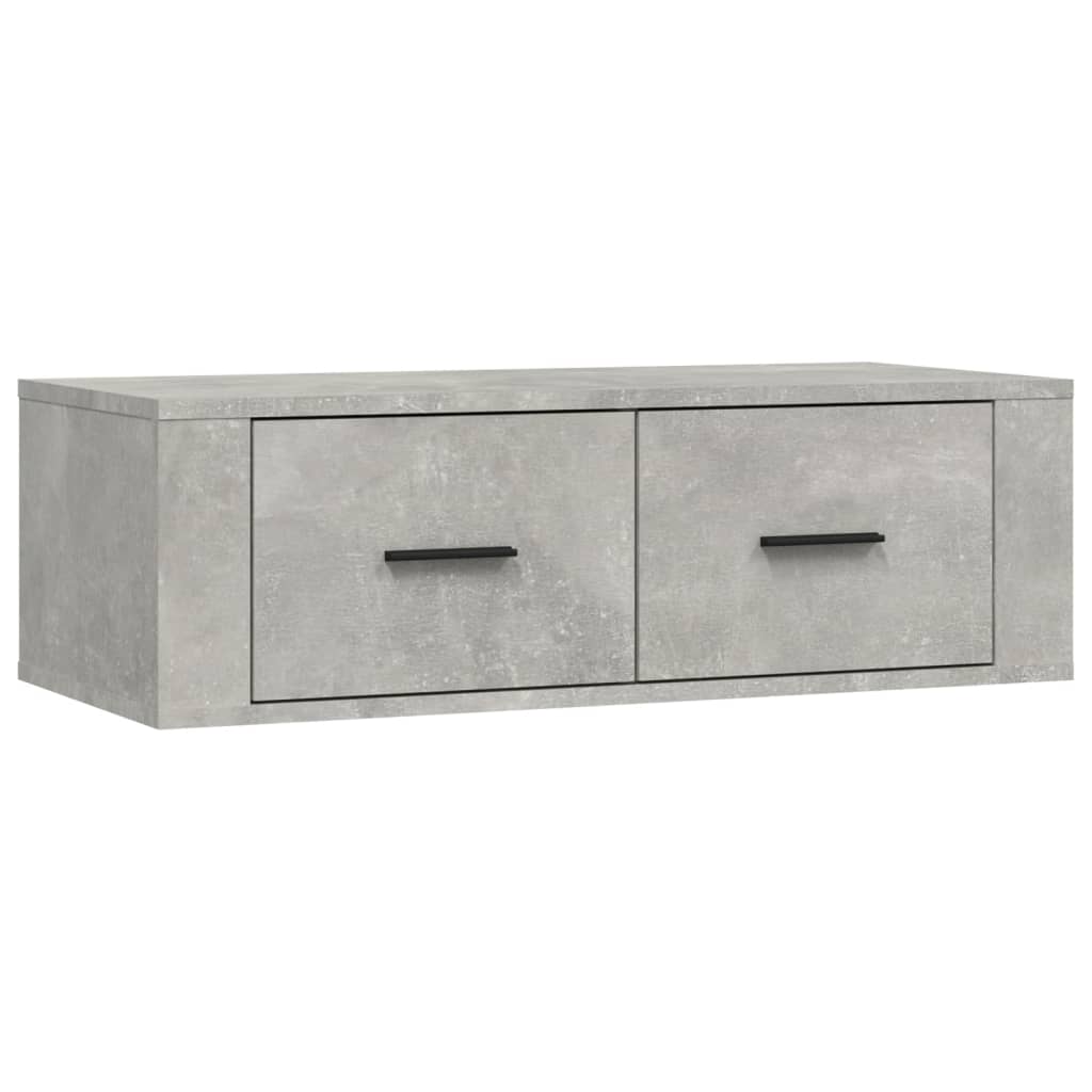 vidaXL Meuble TV suspendu Gris béton 80x36x25 cm Bois d'ingénierie