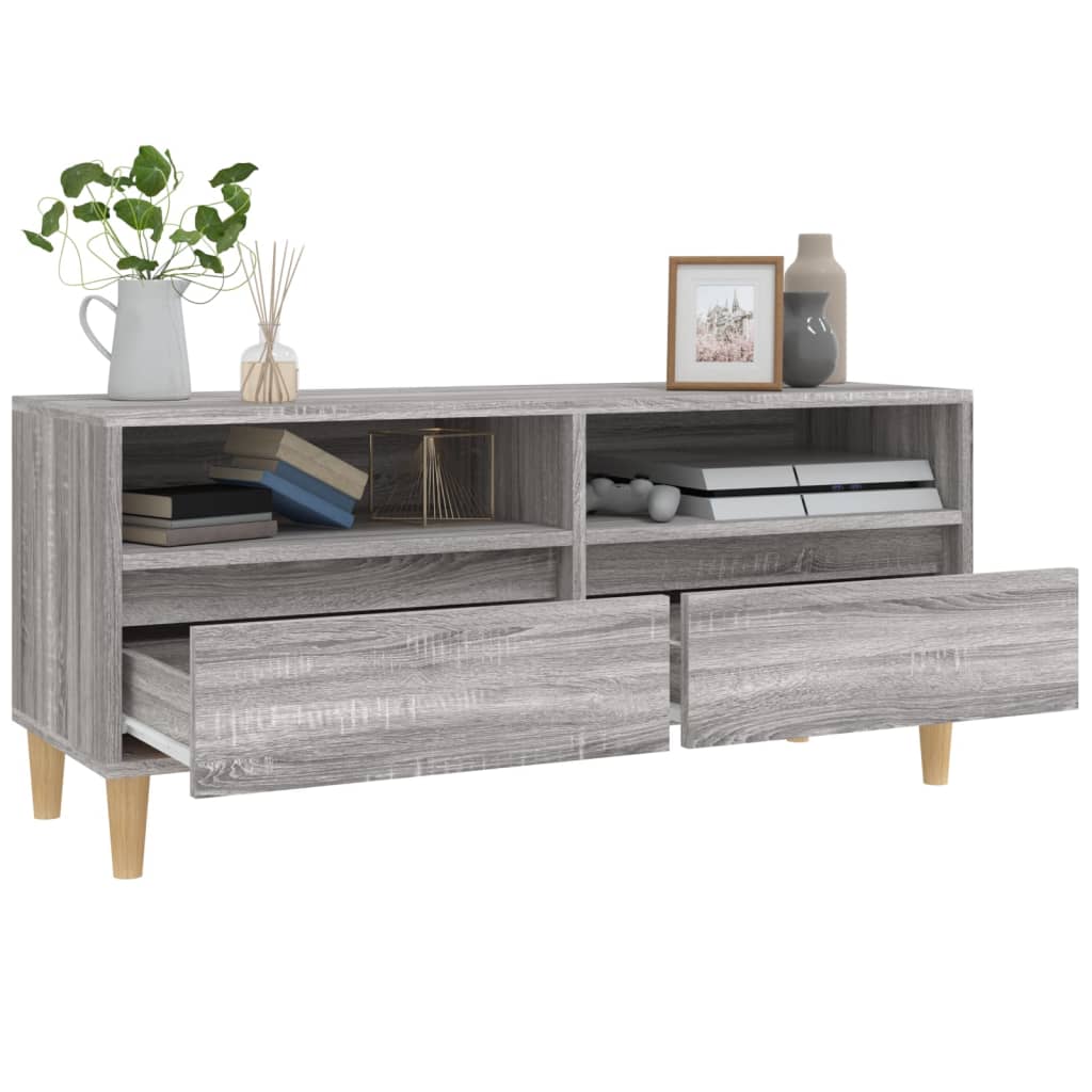 vidaXL Meuble TV sonoma gris 100x34,5x44,5 cm bois d'ingénierie