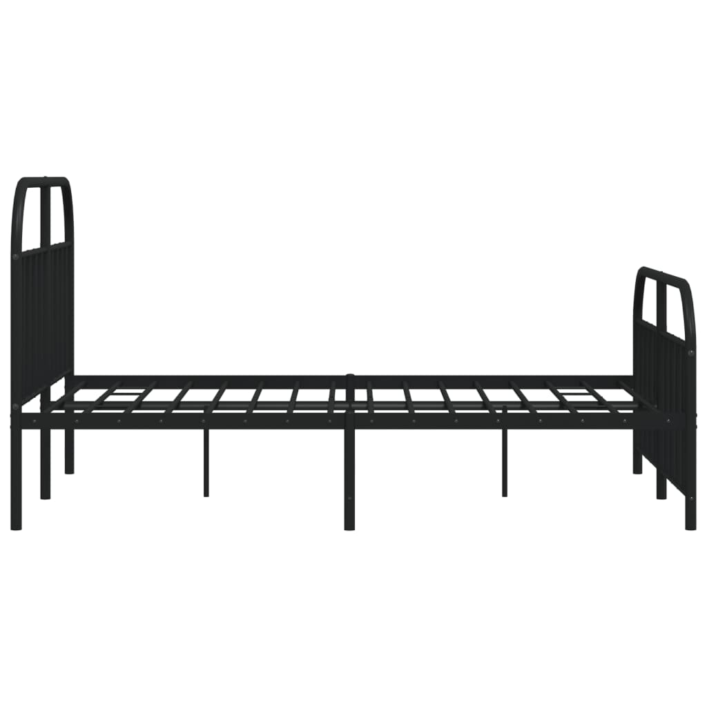 vidaXL Cadre de lit métal sans matelas avec pied de lit noir 183x213cm