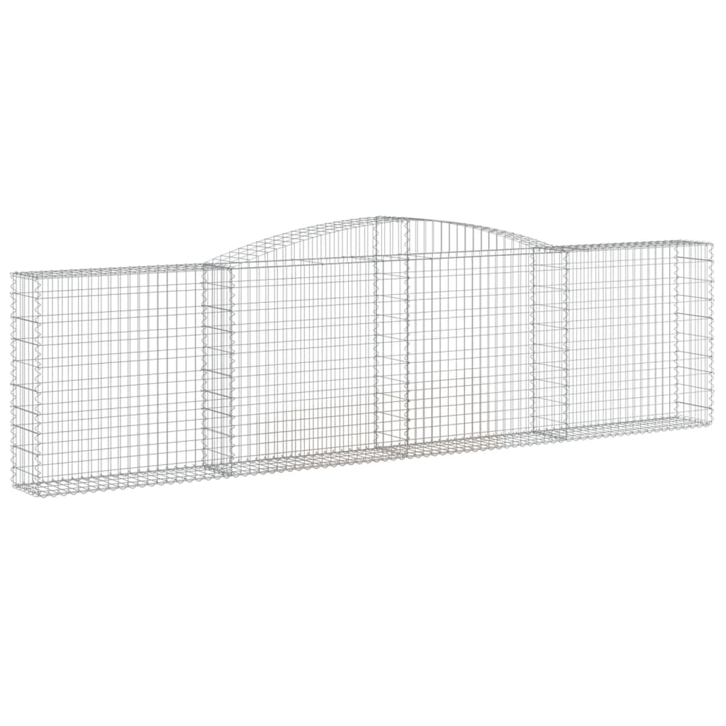 vidaXL Paniers à gabions arqués 4 pcs 400x30x100/120 cm Fer galvanisé