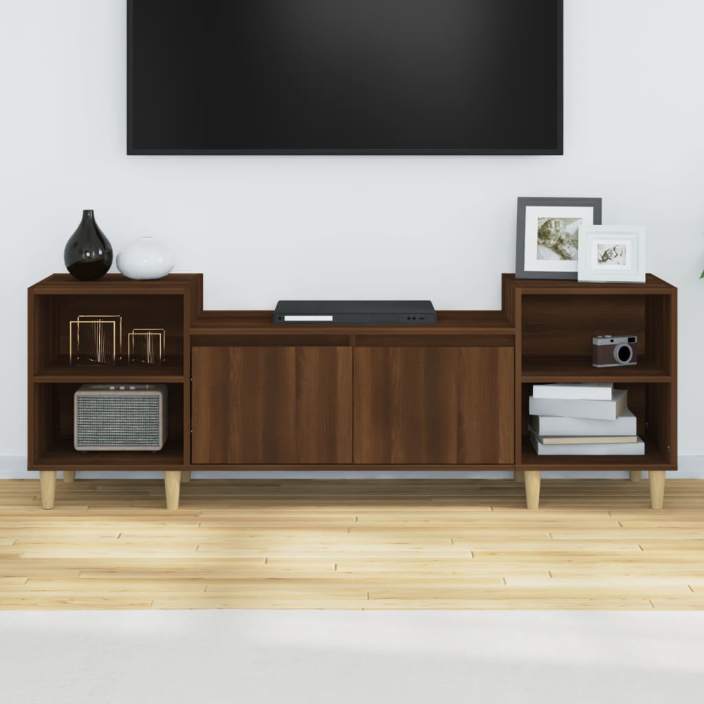 vidaXL Meuble TV Chêne marron 160x35x55 cm Bois d'ingénierie