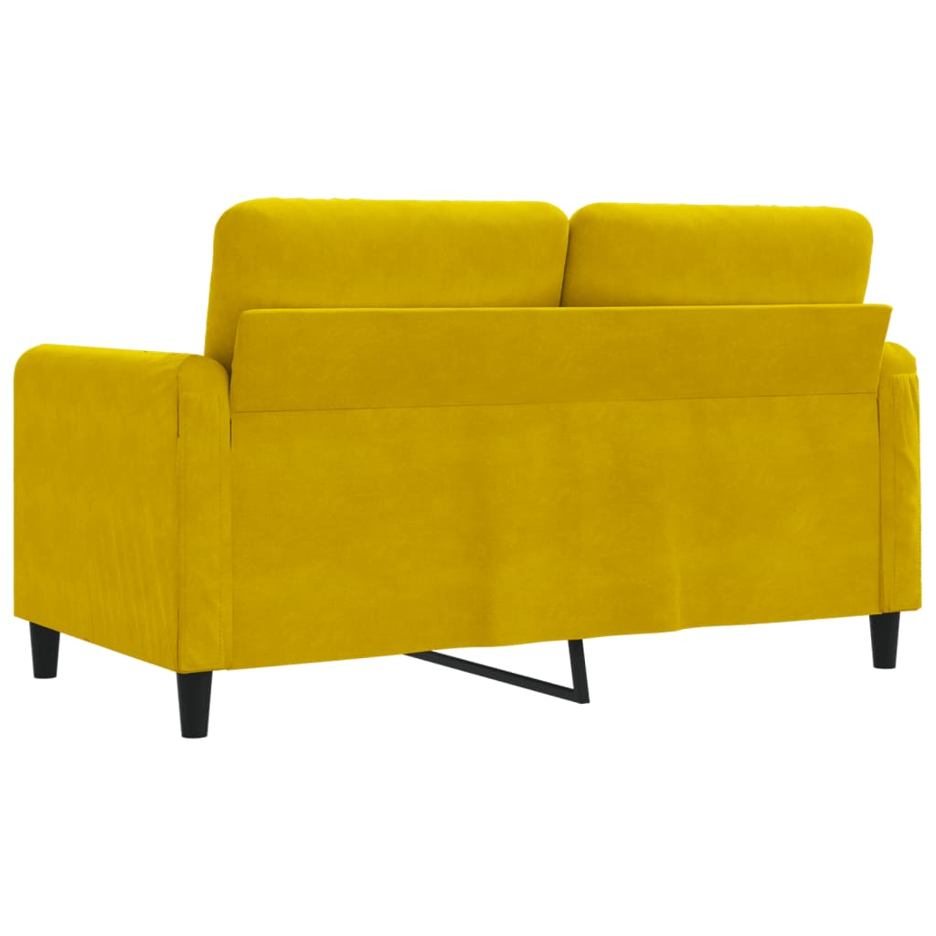 vidaXL Canapé à 2 places Jaune 120 cm Velours