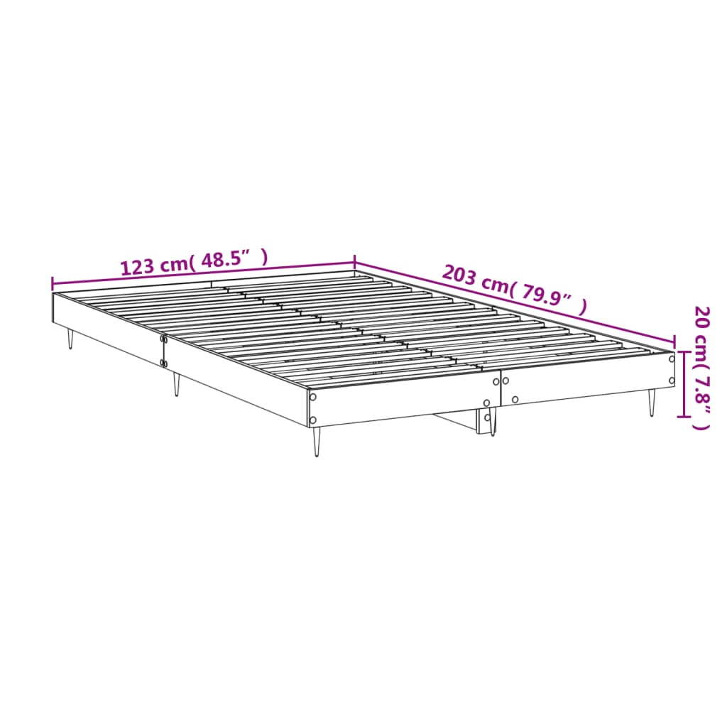 vidaXL Cadre de lit sans matelas chêne fumé 120x200 cm bois ingénierie