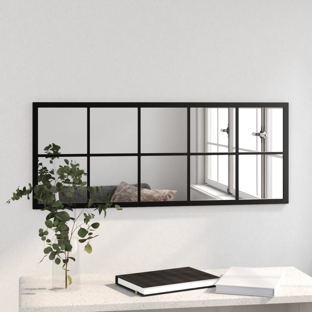 vidaXL Miroir mural noir 100x40 cm métal