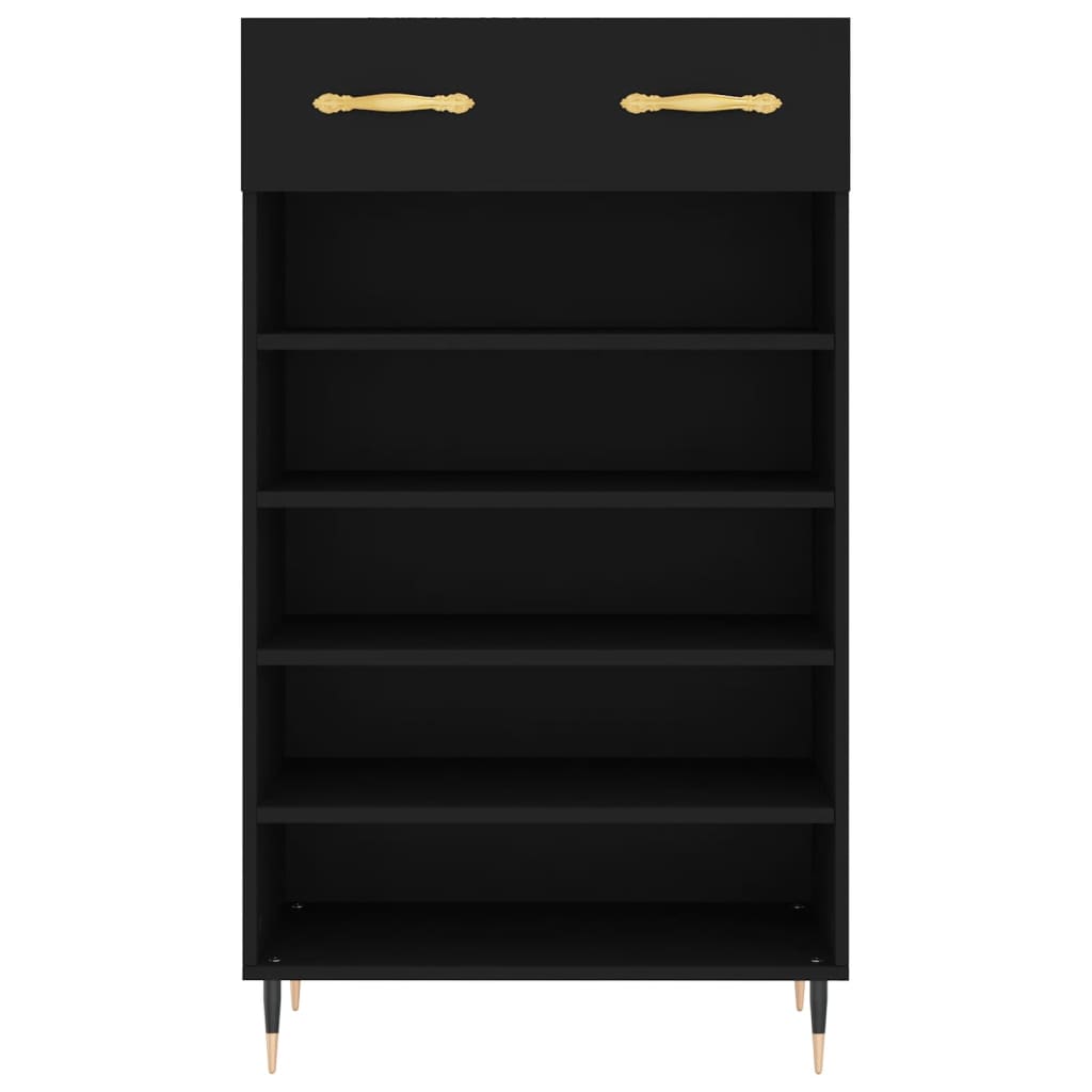 vidaXL Armoire à chaussures noir 60x35x105 cm bois d'ingénierie