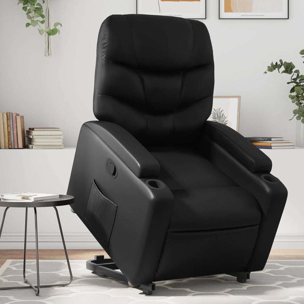 vidaXL Fauteuil inclinable Noir Similicuir