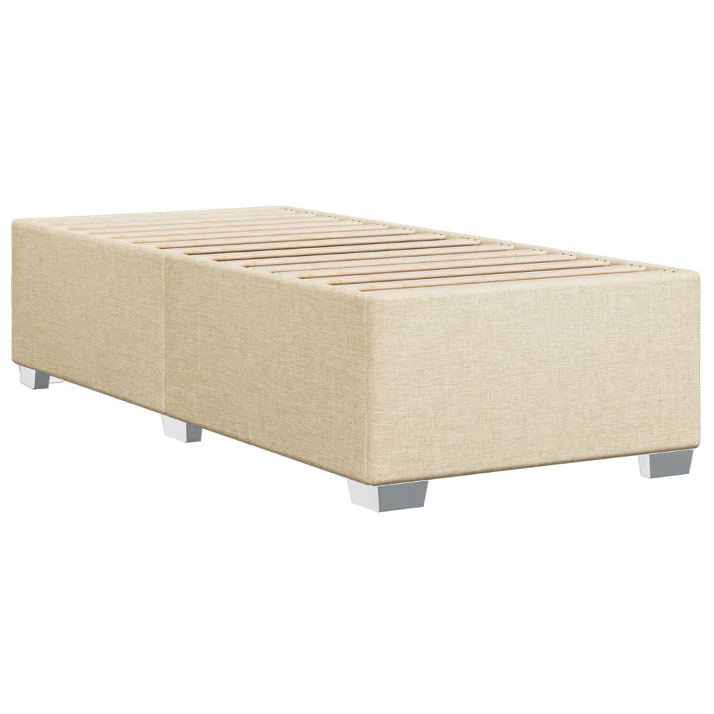 vidaXL Sommier à lattes de lit avec matelas Crème 90x200 cm Tissu