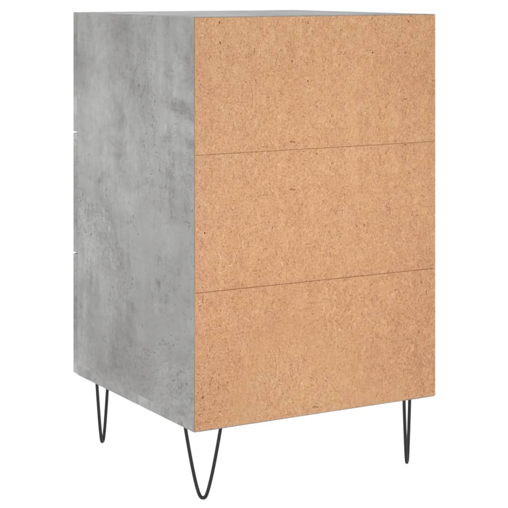 vidaXL Table de chevet gris béton 40x40x66 cm bois d'ingénierie