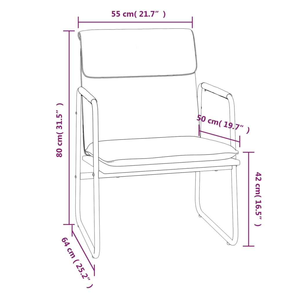 vidaXL Chaise longue Noir 55x64x80 cm Similicuir