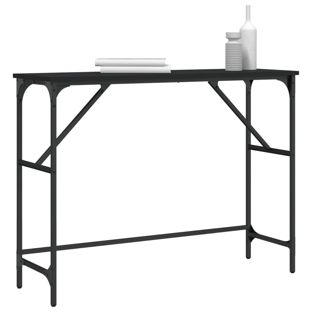 vidaXL Table console noir 100x32x75 cm bois d'ingénierie