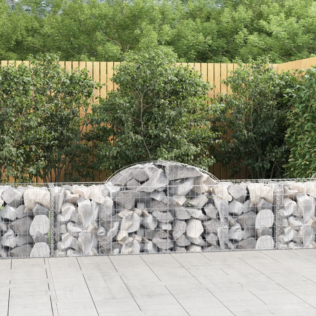 vidaXL Paniers à gabions arqués 5 pcs 200x50x60/80 cm Fer galvanisé