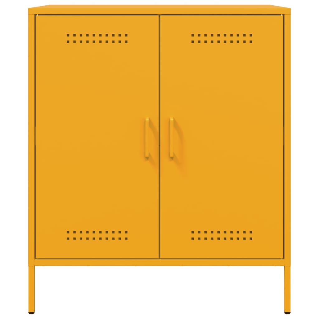 vidaXL Buffet jaune moutarde 68x39x79 cm acier