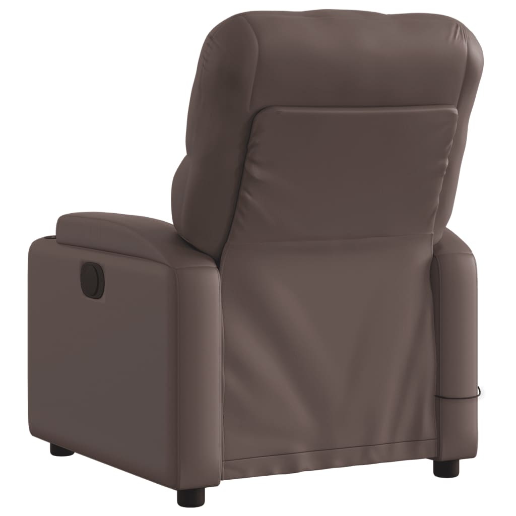 vidaXL Fauteuil de massage inclinable Marron Similicuir