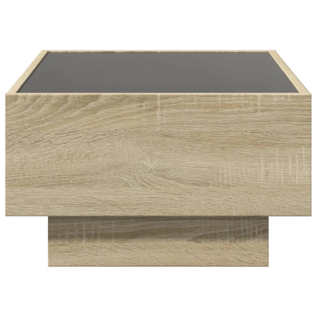 vidaXL Table basse avec LED chêne sonoma 70x50x30 cm bois d'ingénierie