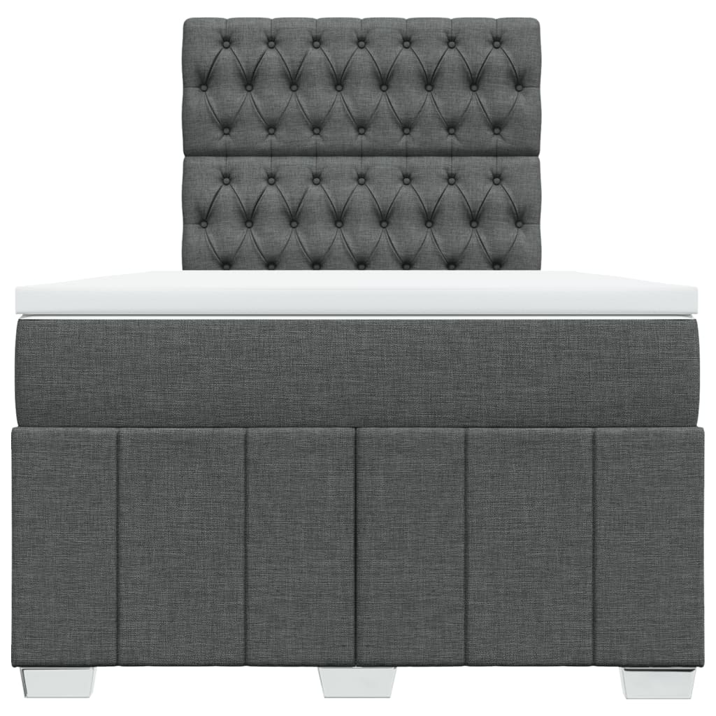 vidaXL Sommier à lattes de lit avec matelas gris foncé 120x190cm tissu