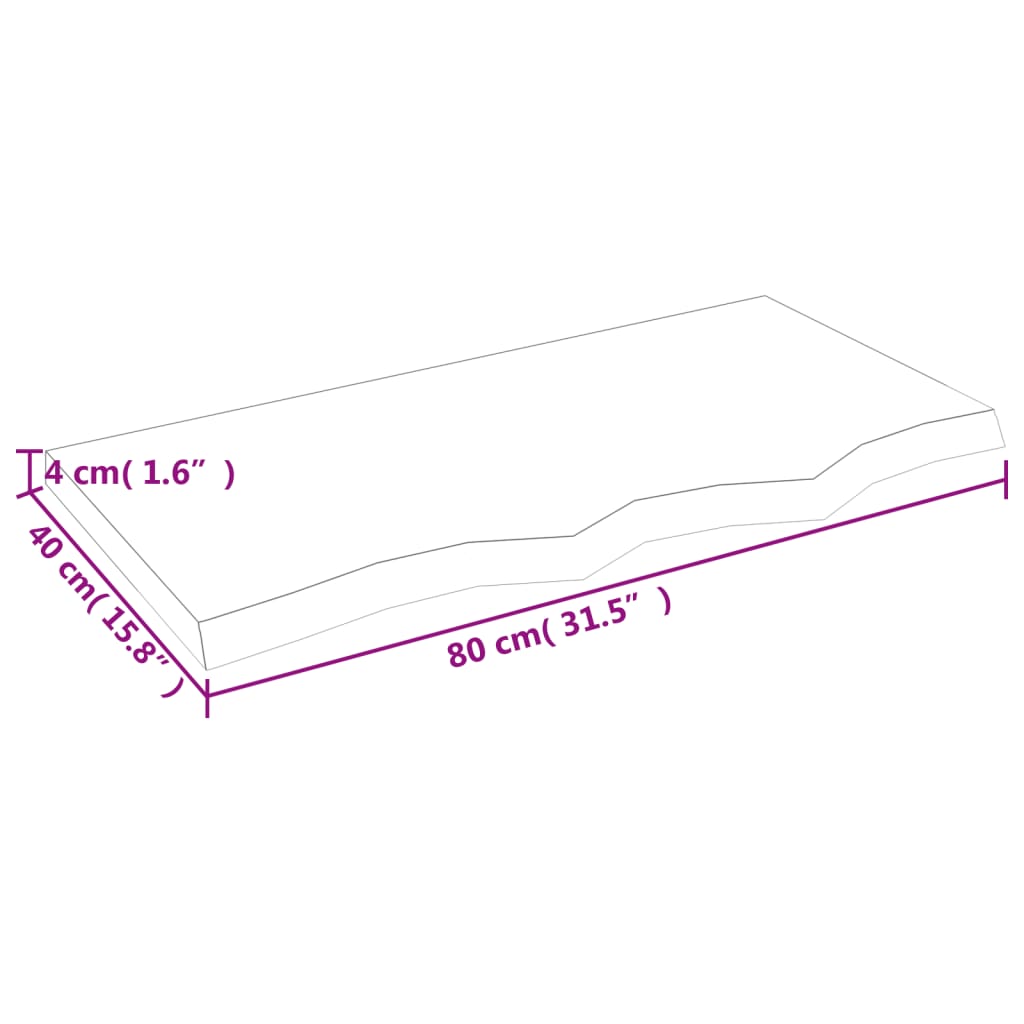 vidaXL Étagère murale 80x40x(2-4) cm bois de chêne massif non traité