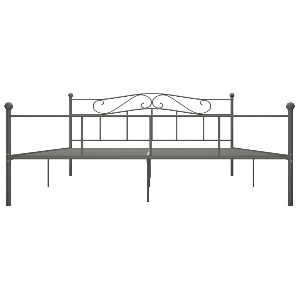 vidaXL Cadre de lit sans matelas gris métal 180x200 cm