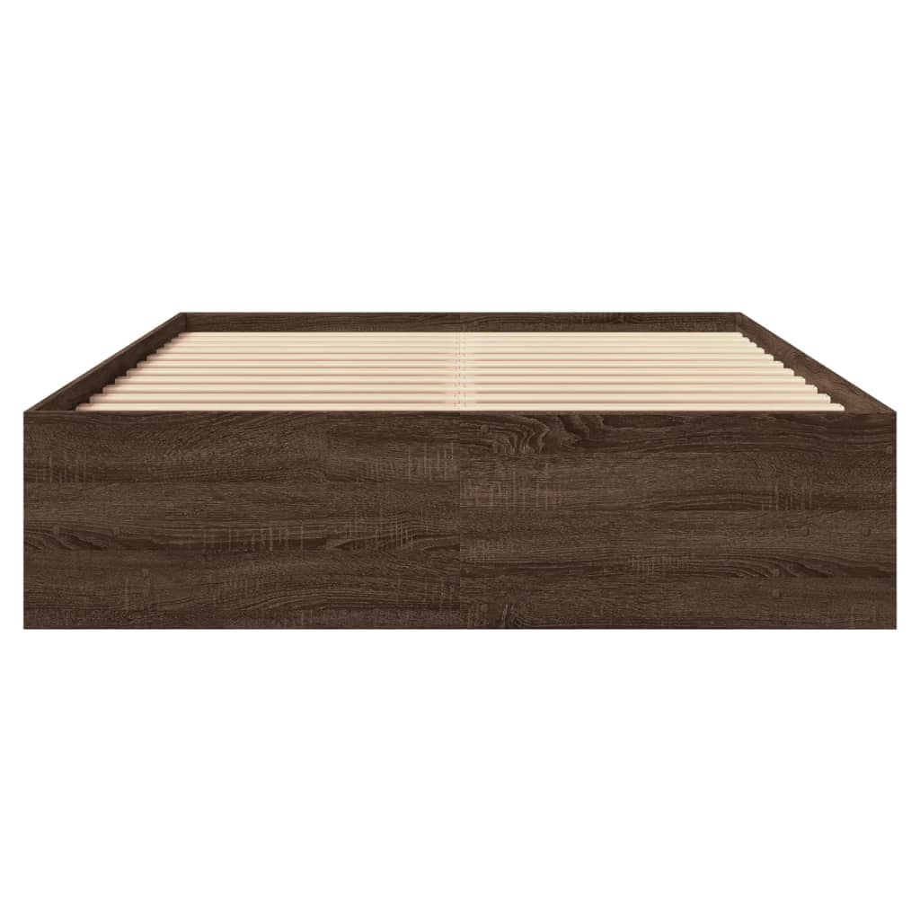 vidaXL Cadre de lit sans matelas chêne marron 140x200 cm