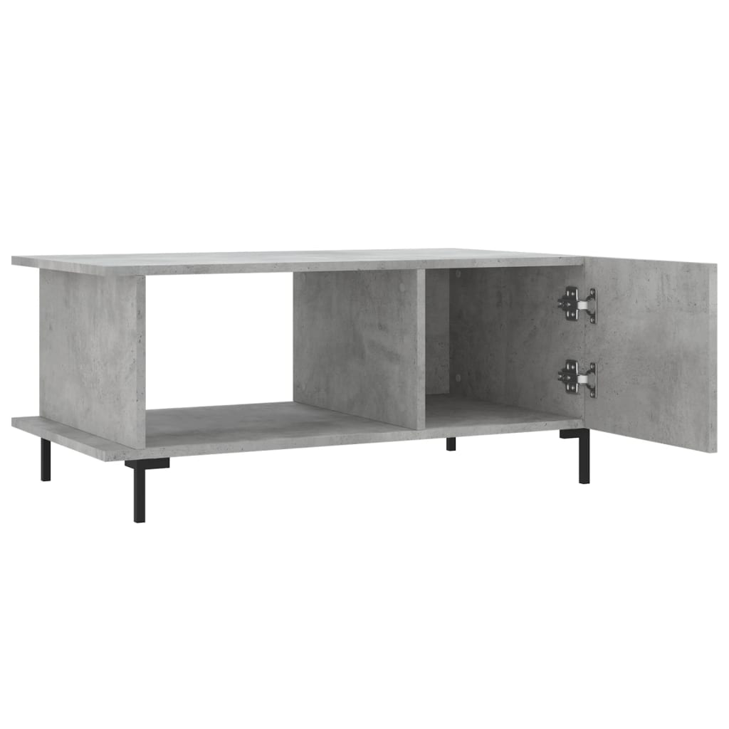 vidaXL Table basse gris béton 90x50x40 cm bois d'ingénierie