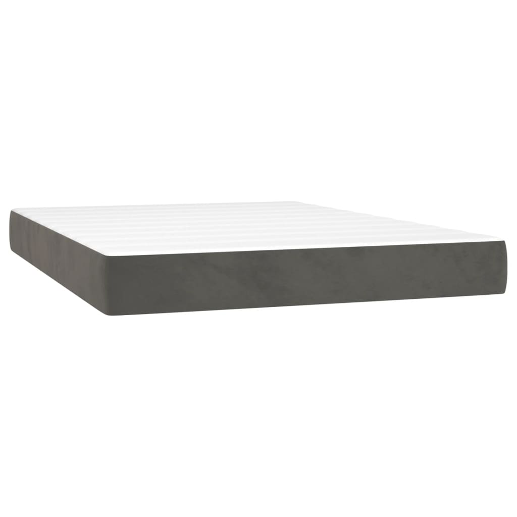 vidaXL Sommier à lattes de lit et matelas Gris foncé 140x190cm Velours