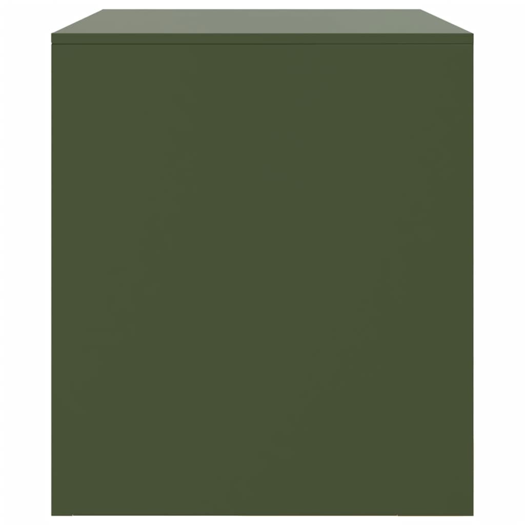 vidaXL Meuble TV vert olive 67x39x44 cm acier