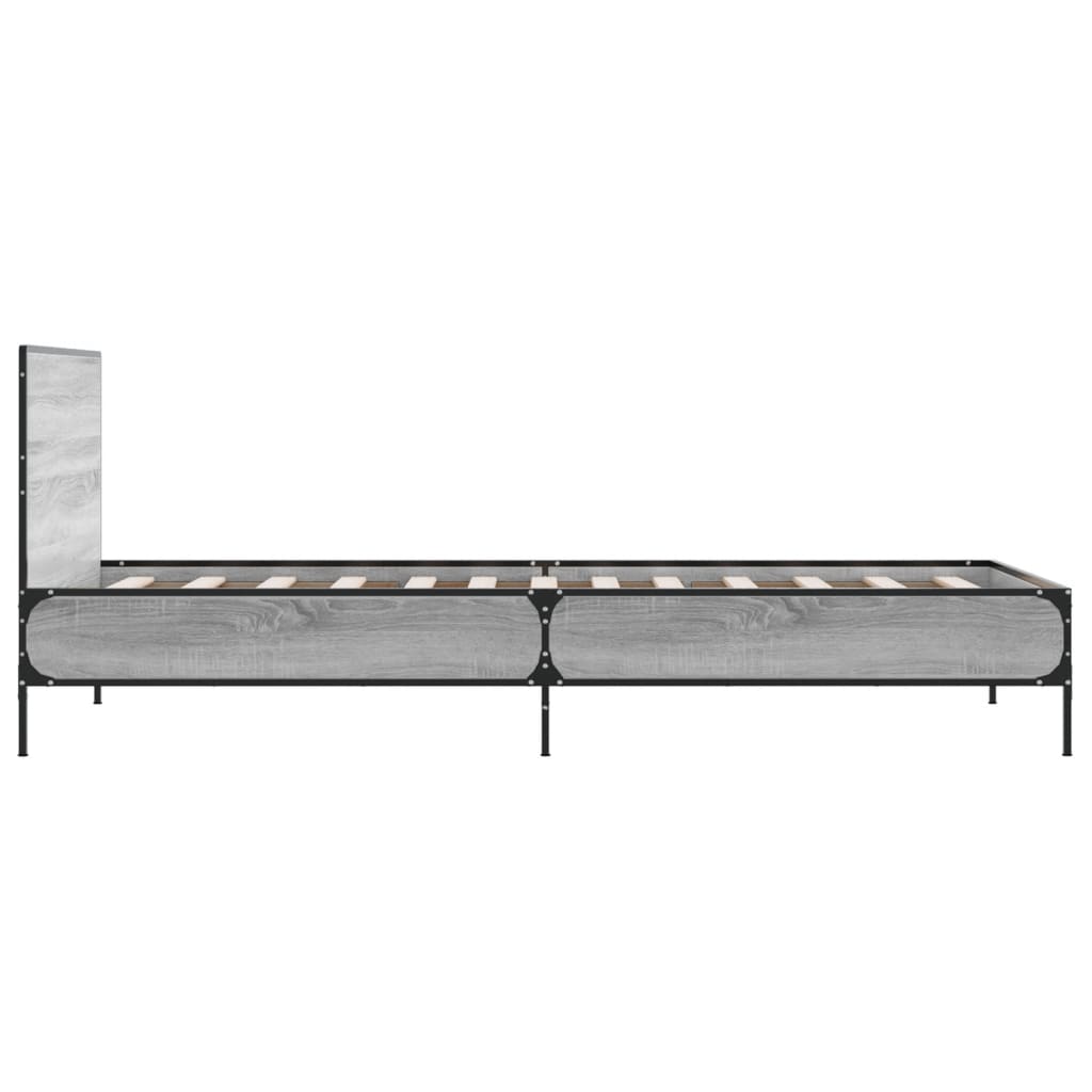 vidaXL Cadre de lit sans matelas sonoma gris 90x190 cm