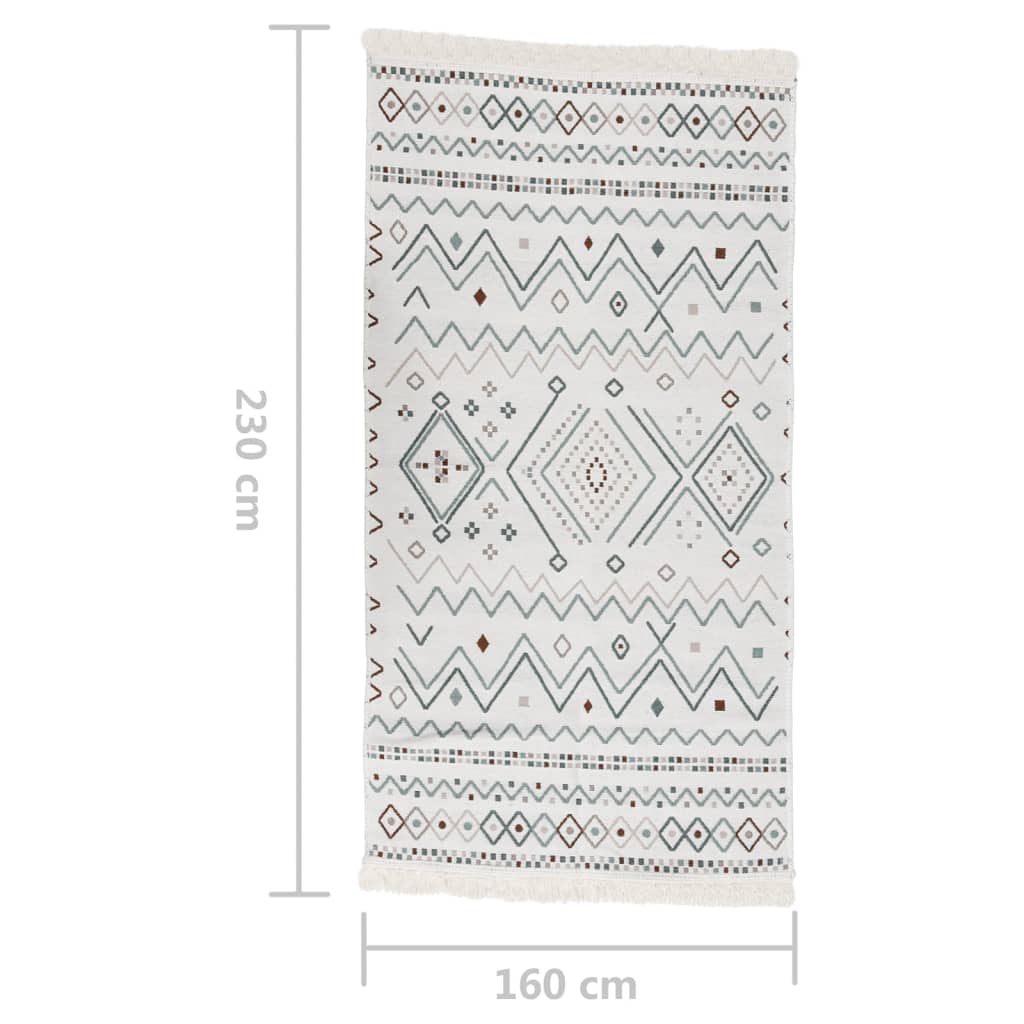 vidaXL Tapis Beige et bleu 160x230 cm Coton