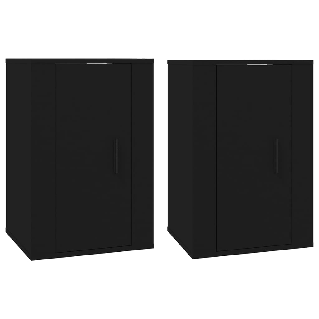 vidaXL Meubles TV muraux 2 pcs Noir 40x34,5x60 cm